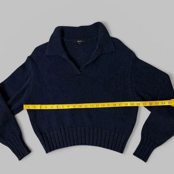 Quince 100% Organic Cotton Navy Blue Polo Sweater - Picture 5 of 6